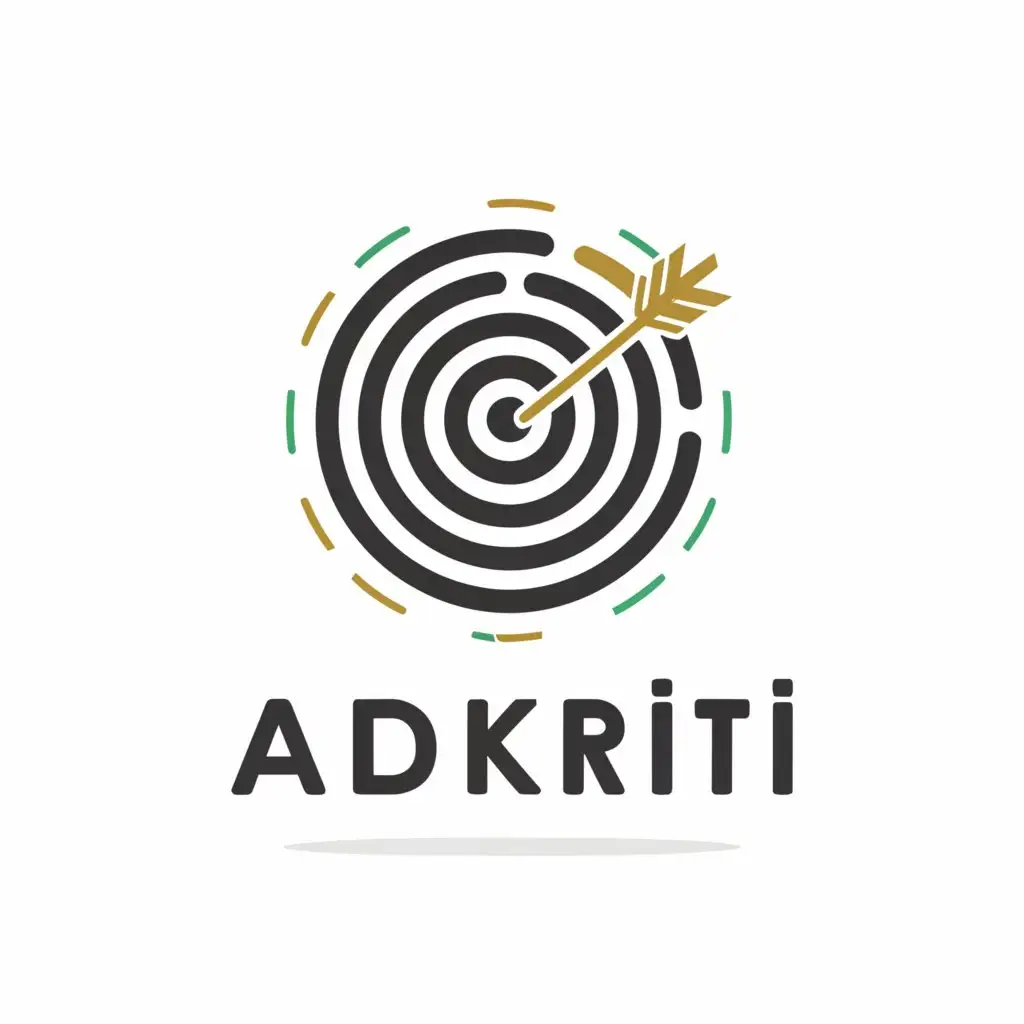 a logo design,with the text "Adkriti ", main symbol:logo design of 100 crore Target,Moderate,clear background