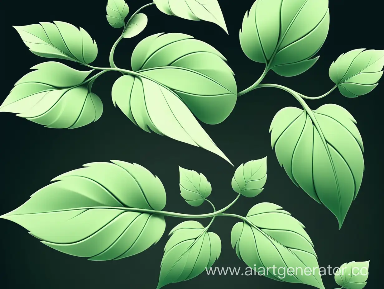 зеленые листья в стиле аниме графики