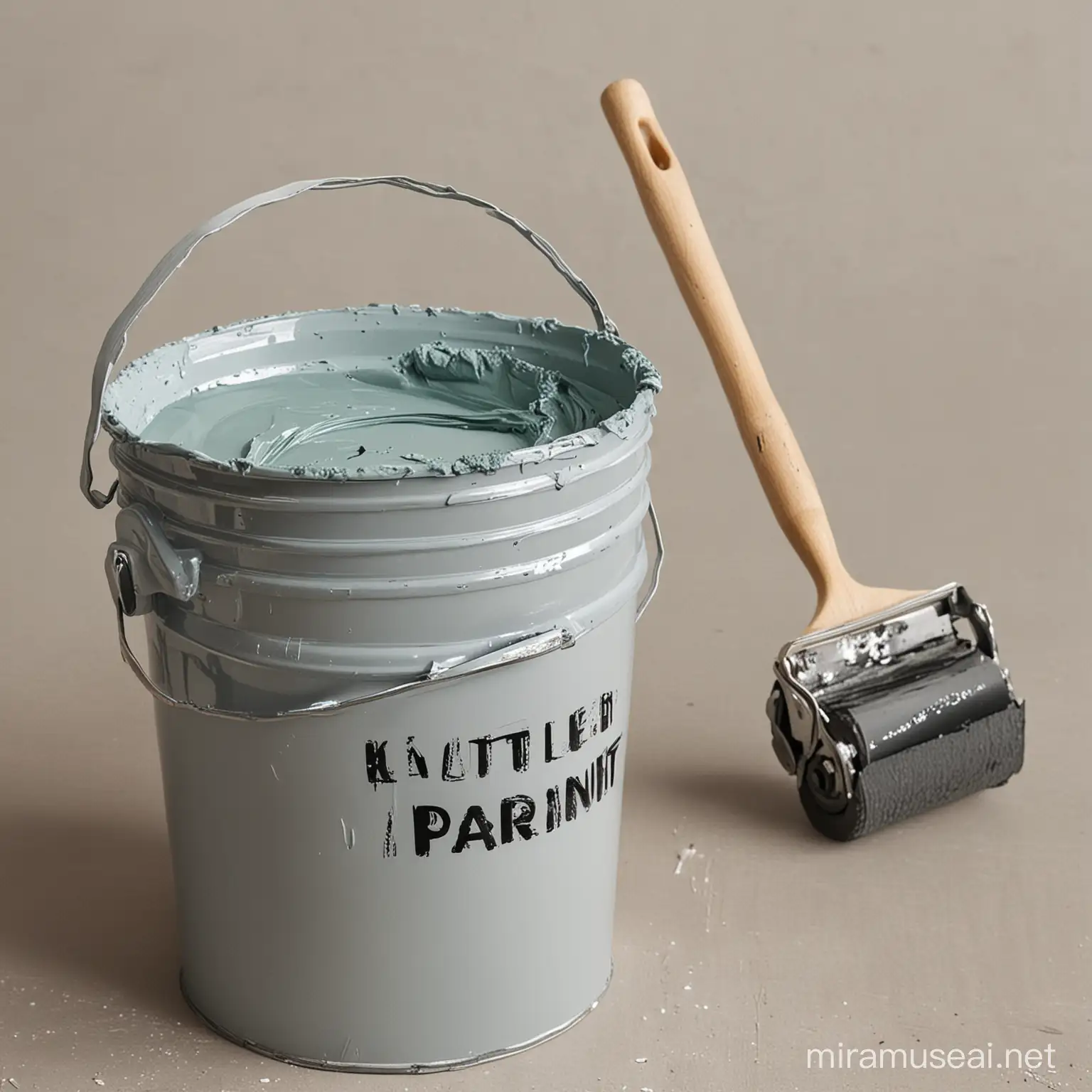 Artistic Paint Bucket with Roller