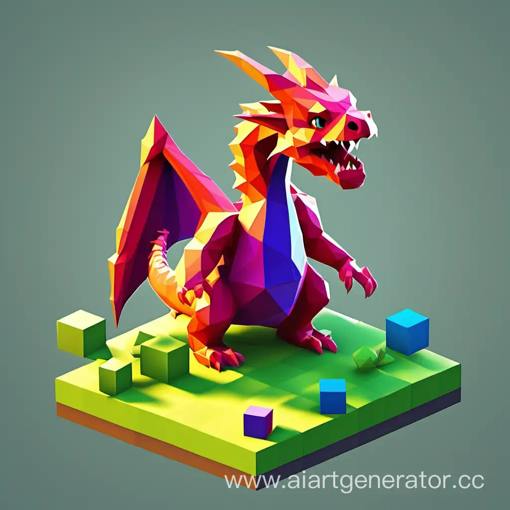 Low-Poly-Dragon-Childrens-Game-Parkour-Quest-with-Cubes