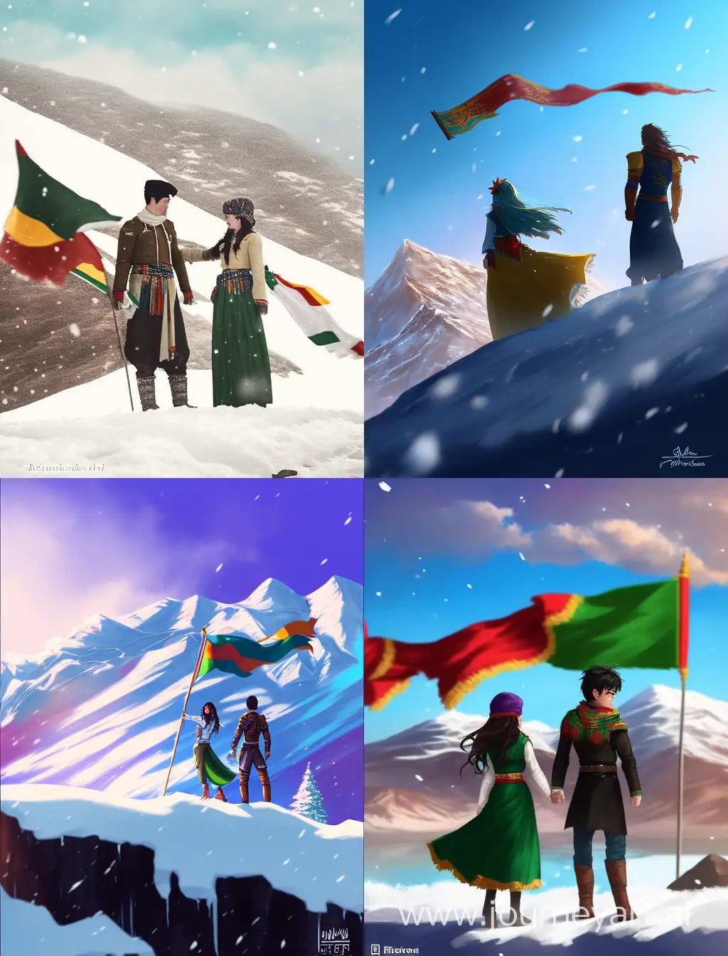 Kurdish-Youth-Embrace-Winter-Wonderland-with-Patriotic-Spirit