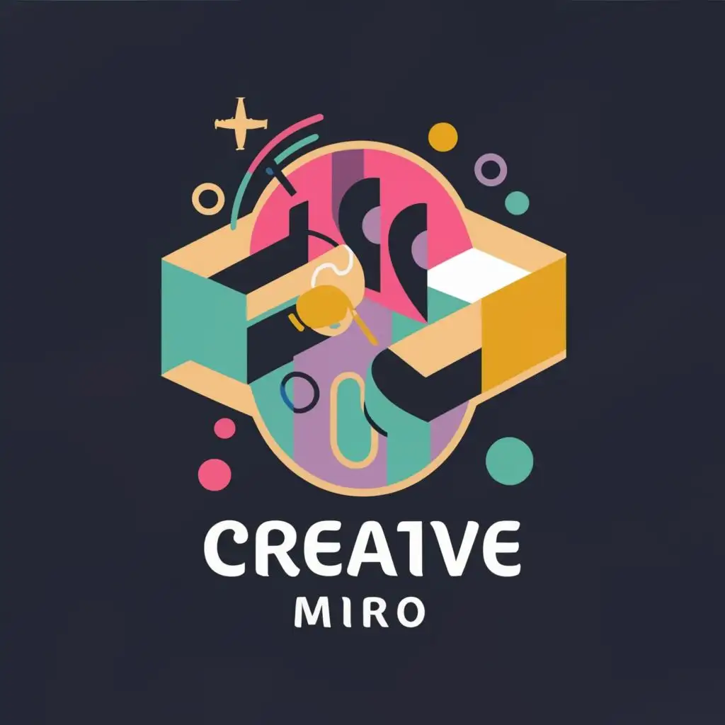 logo, Abstract mirror reflection, with the text "Creative Miro", typography, be used in Entertainment industry