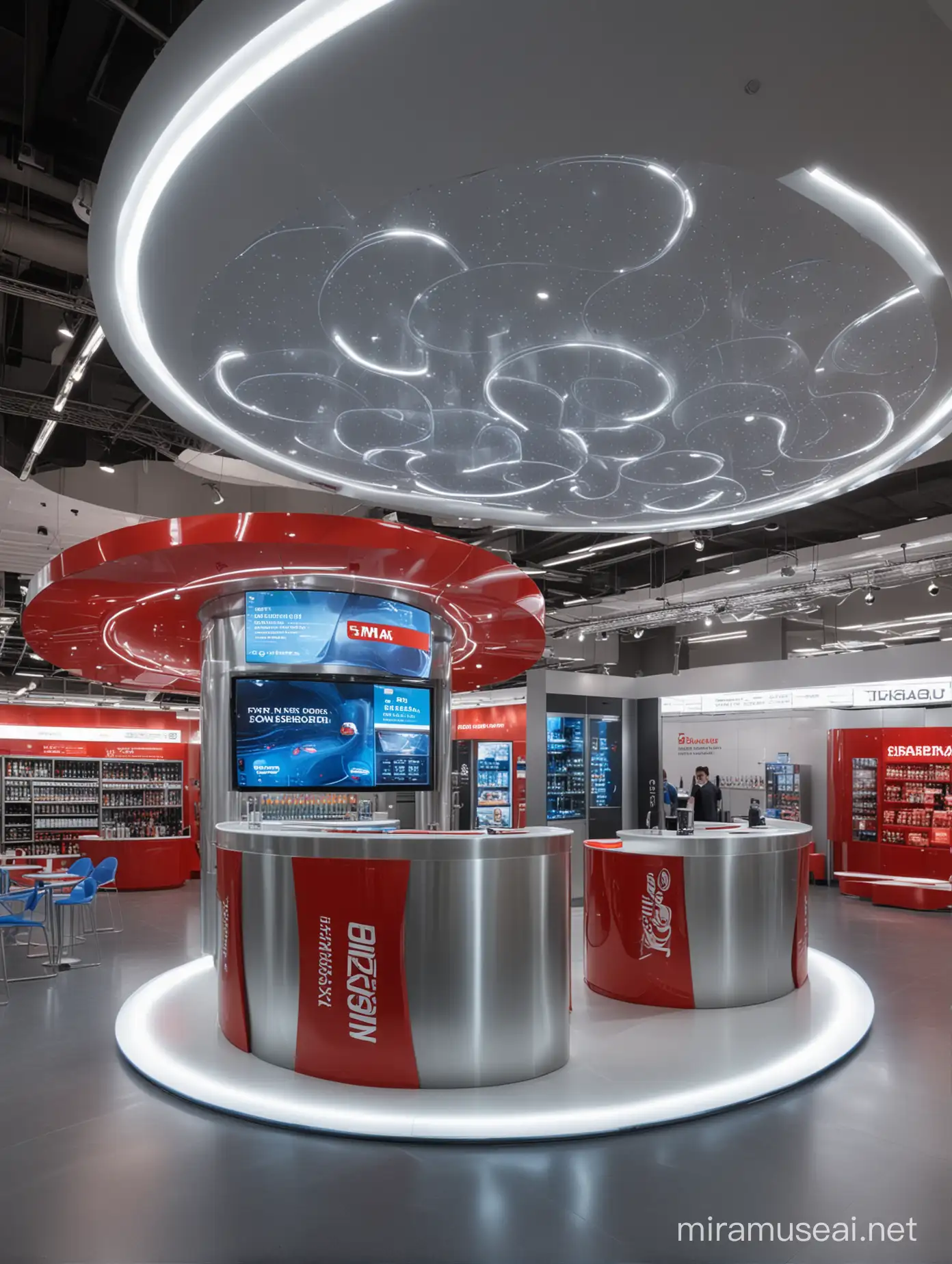 HighTech Energy Drink Exhibition Hall with Curved Designs