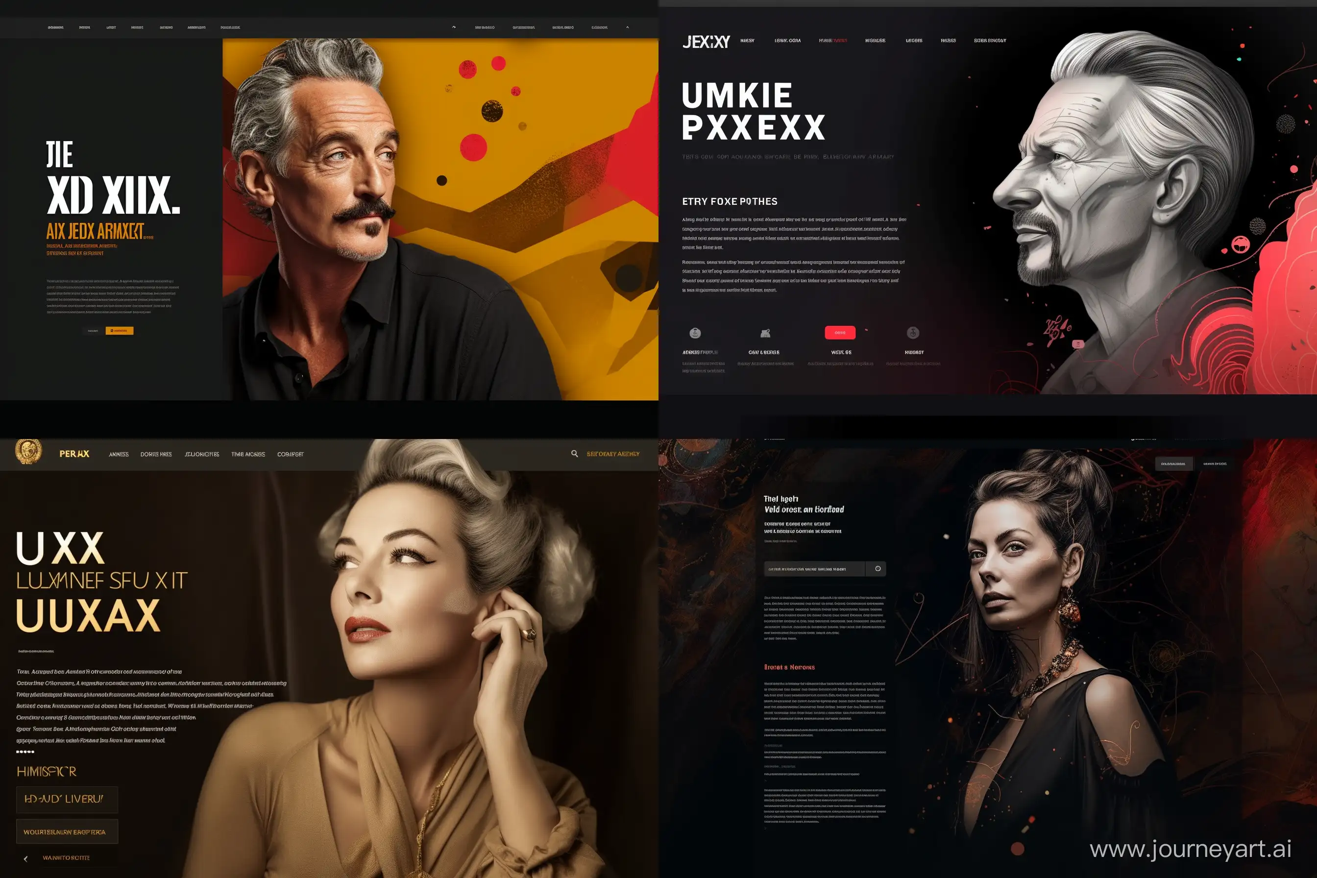 UX tribute website design of a famous person, interactive, engaging, aesthetical --ar 3:2 --s 750 --v 5.0