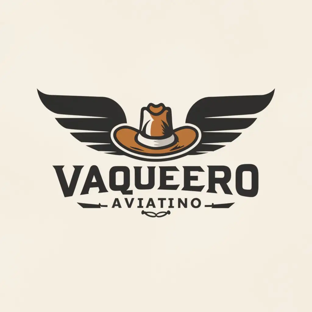 LOGO-Design-for-Vaquero-Aviation-Rugged-Cowboy-Hat-and-Airplane-Silhouette-with-Modern-Travel-Industry-Aesthetic