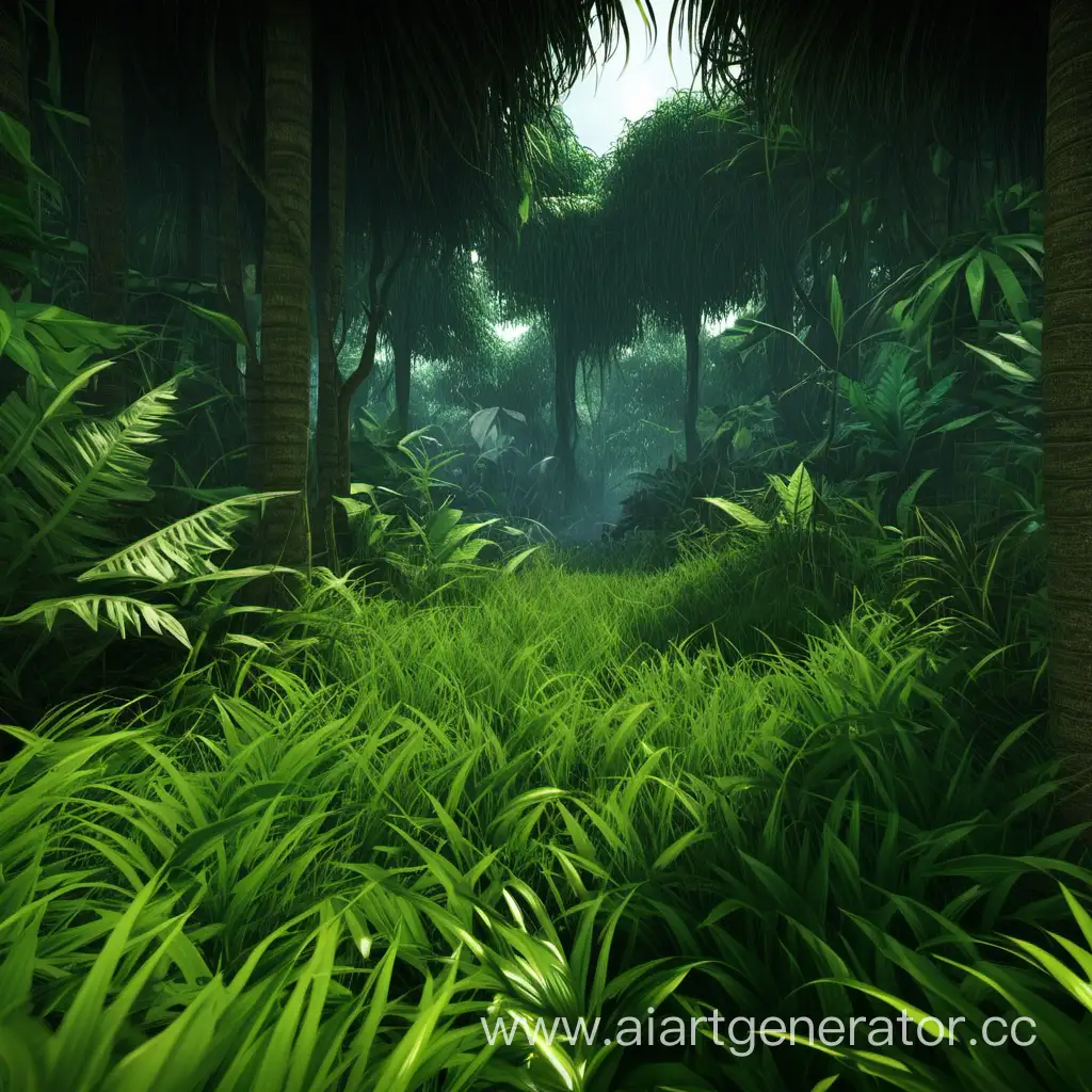 Lush-Jungle-Landscape-with-Abundant-Greenery-and-Foliage