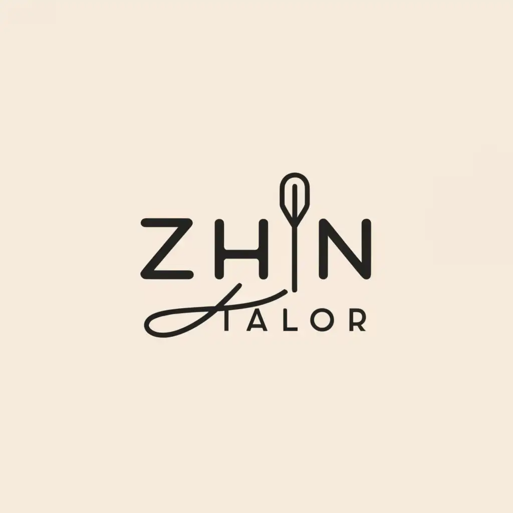 a logo design,with the text "Zhin Tailor", main symbol:Tailor,Minimalistic,clear background