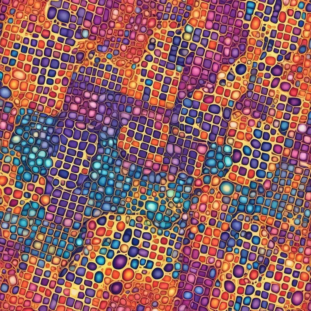 Vibrant Abstract Cells Pattern in Mesmerizing Colors