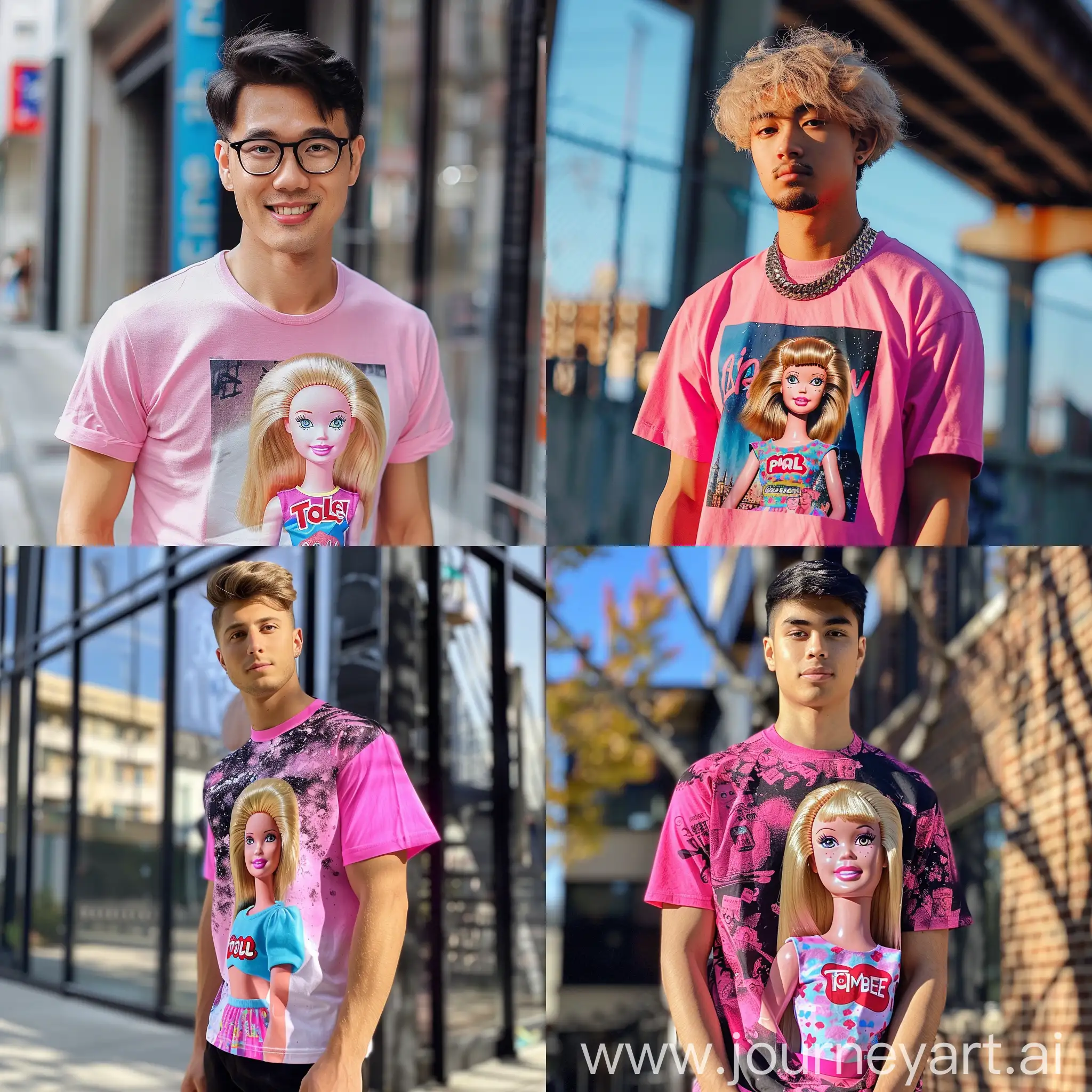 A guy wearing a Barbie T-Shirt during Wednesday