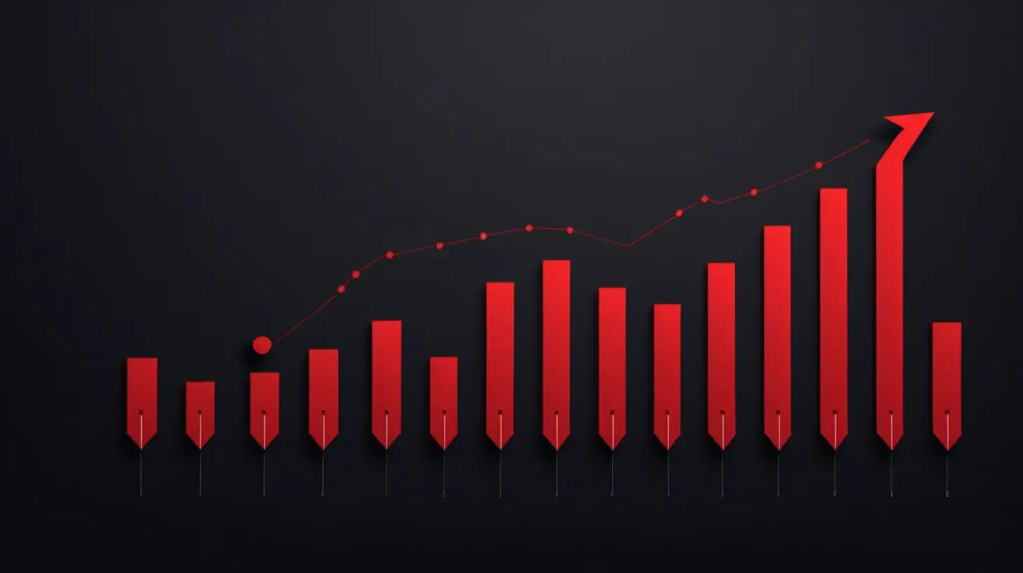 Minimalistic Black and Red Arrow Sales Growth