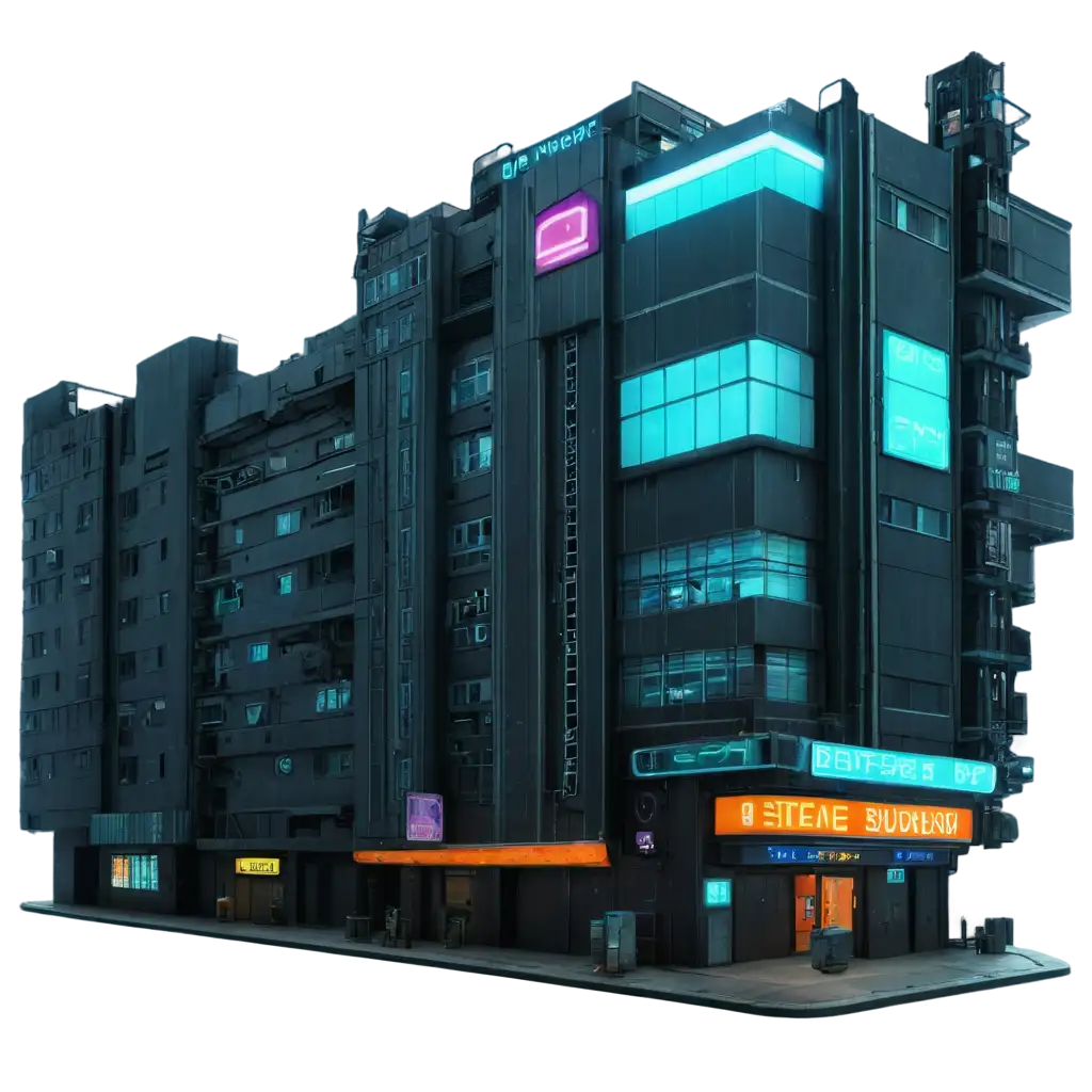 cyberpunk city building