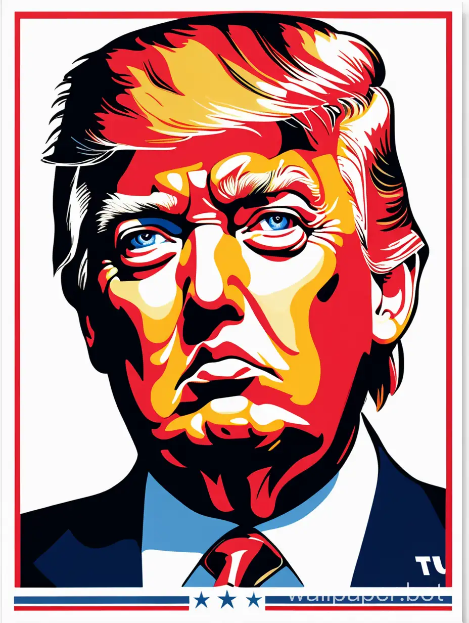 donald trump, dictator poster art, white background