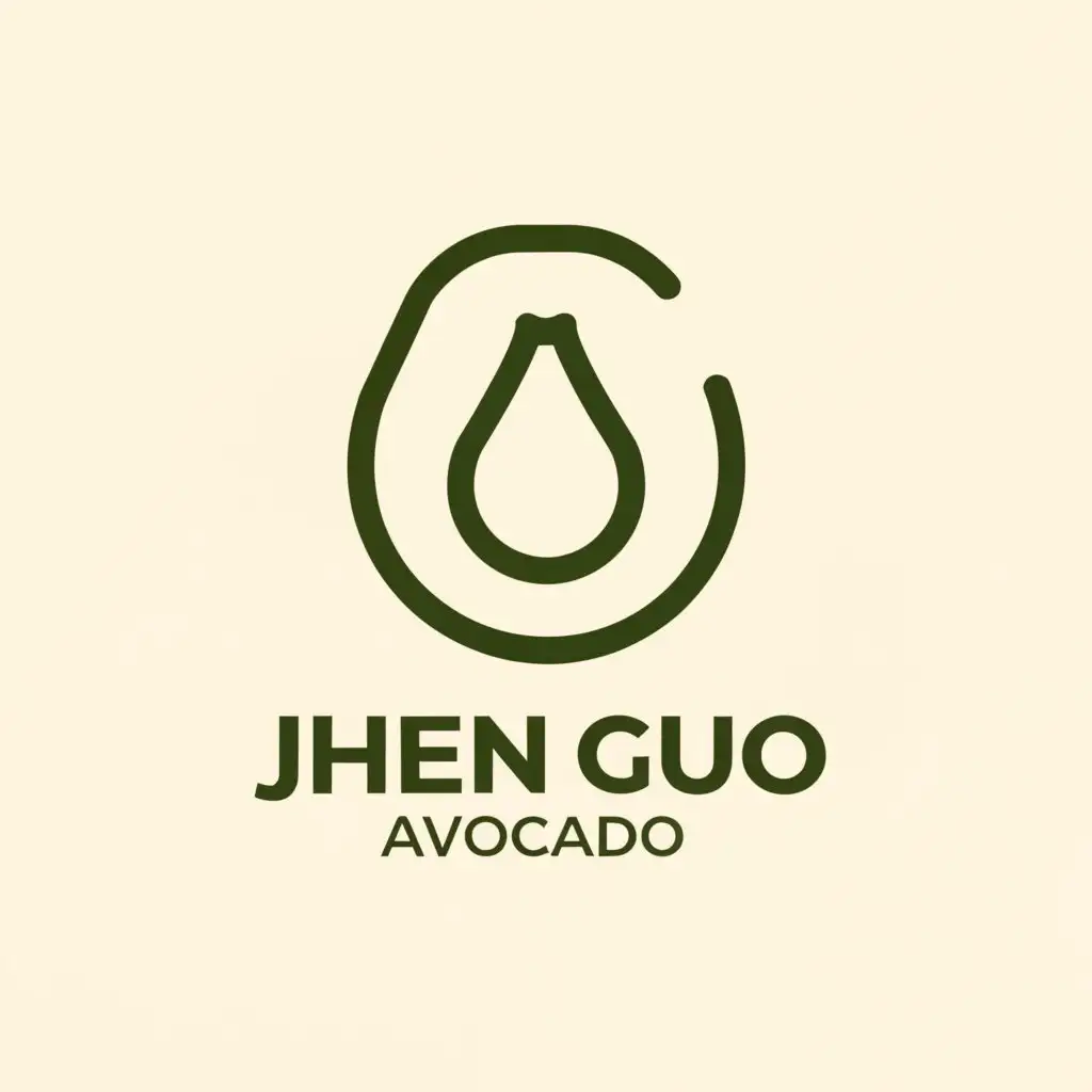 a logo design,with the text "Jhen Guo Avocado", main symbol:fresh/ nature/ precious/ nutritious/ healthy,Minimalistic,be used in Restaurant industry,clear background