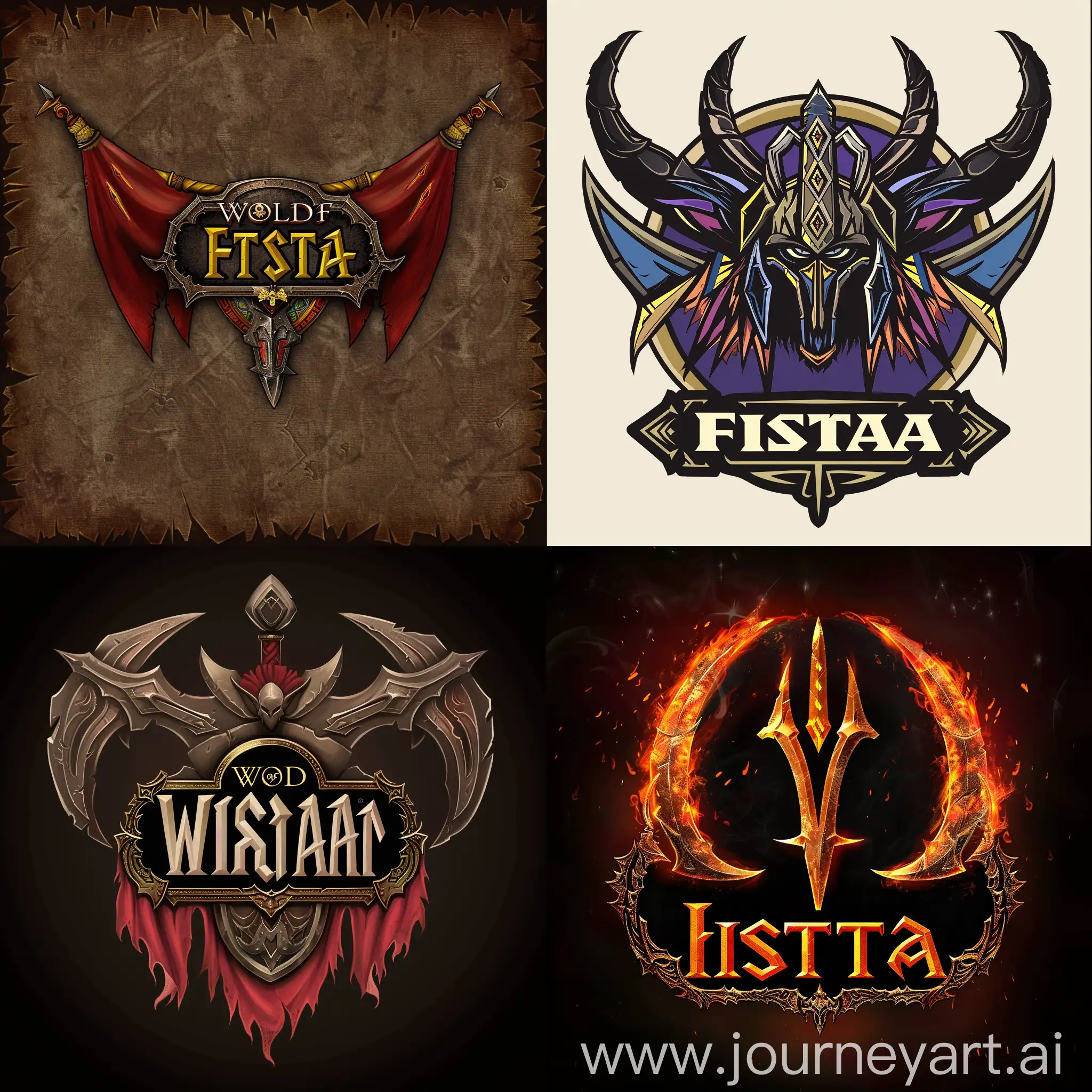 world of warcraft guild logo for horde with the name "fiesta"