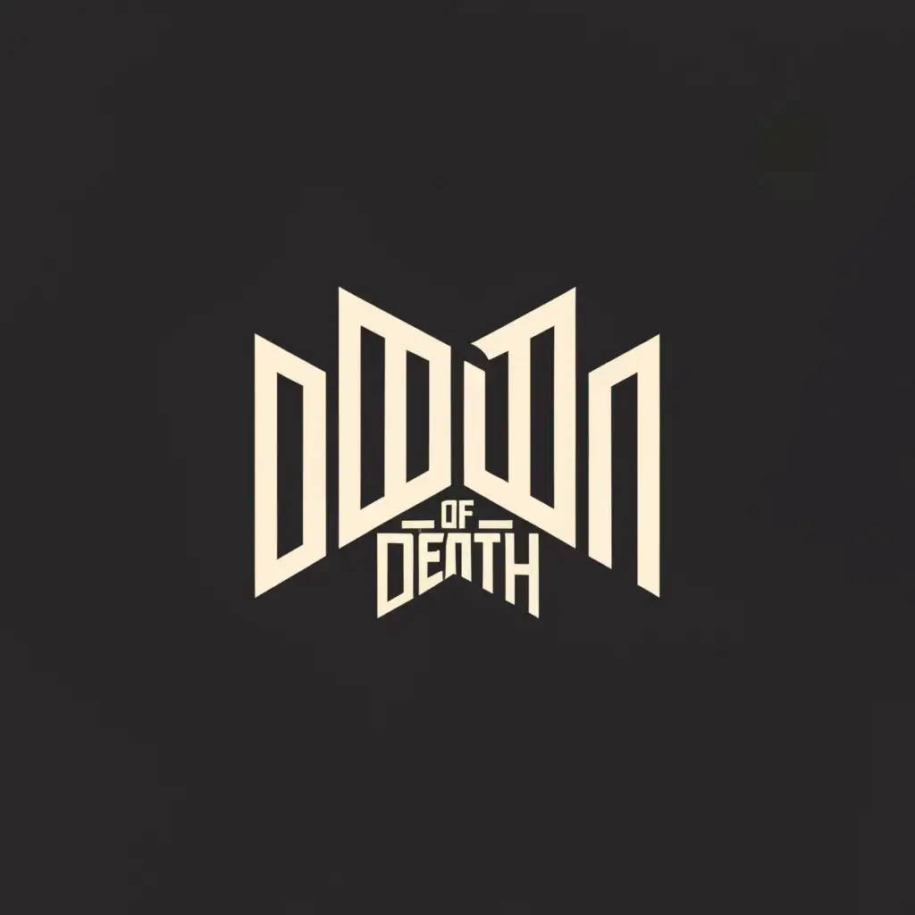 a logo design,with the text "DOOM OF DEATH", main symbol:DOD, minimalist, brutalist aesthetic, wordmark,,Moderate,be used in Internet industry,clear background