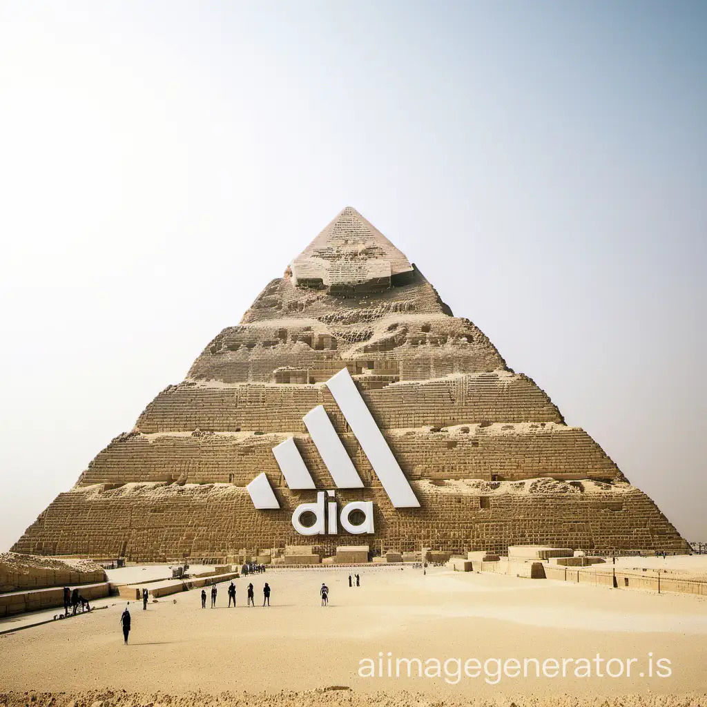 Pyramid in Giza with adidas logo