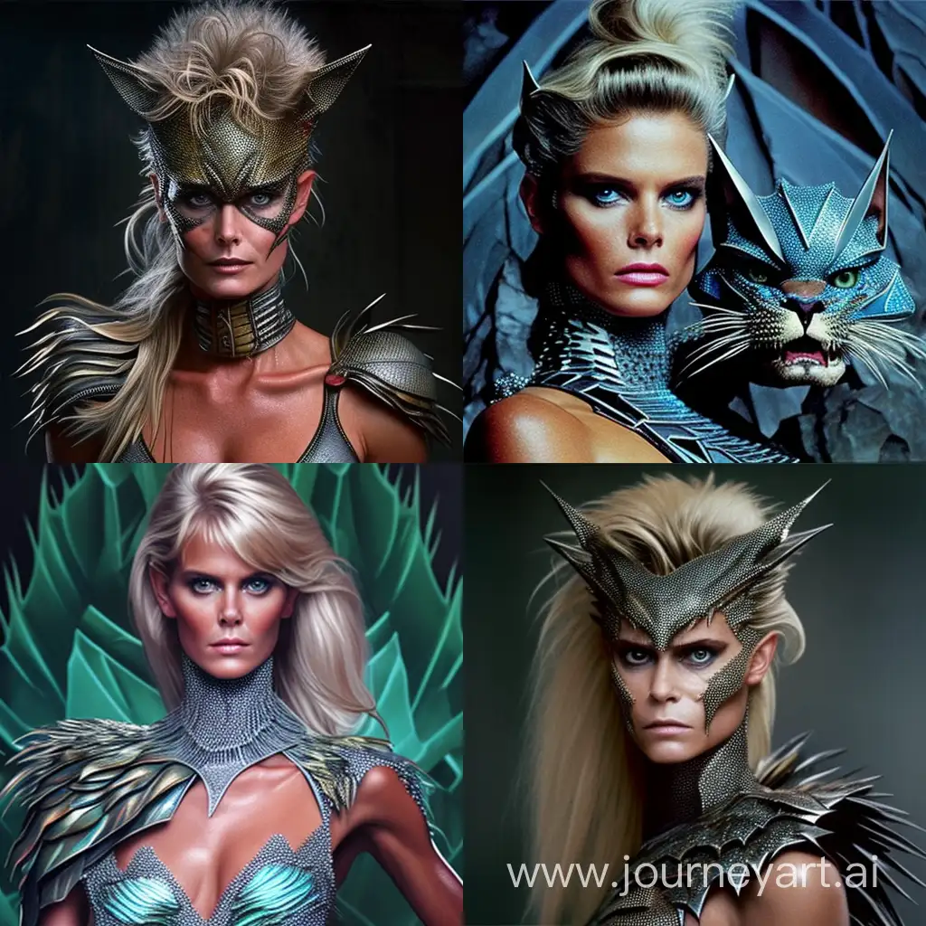 Heidi-Klum-80s-Fantasy-Movie-Transformation-with-Lizard-Skin-and-Claws