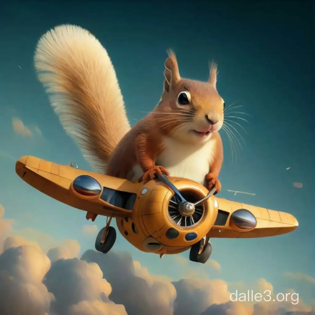 fat squirrel flying plane 