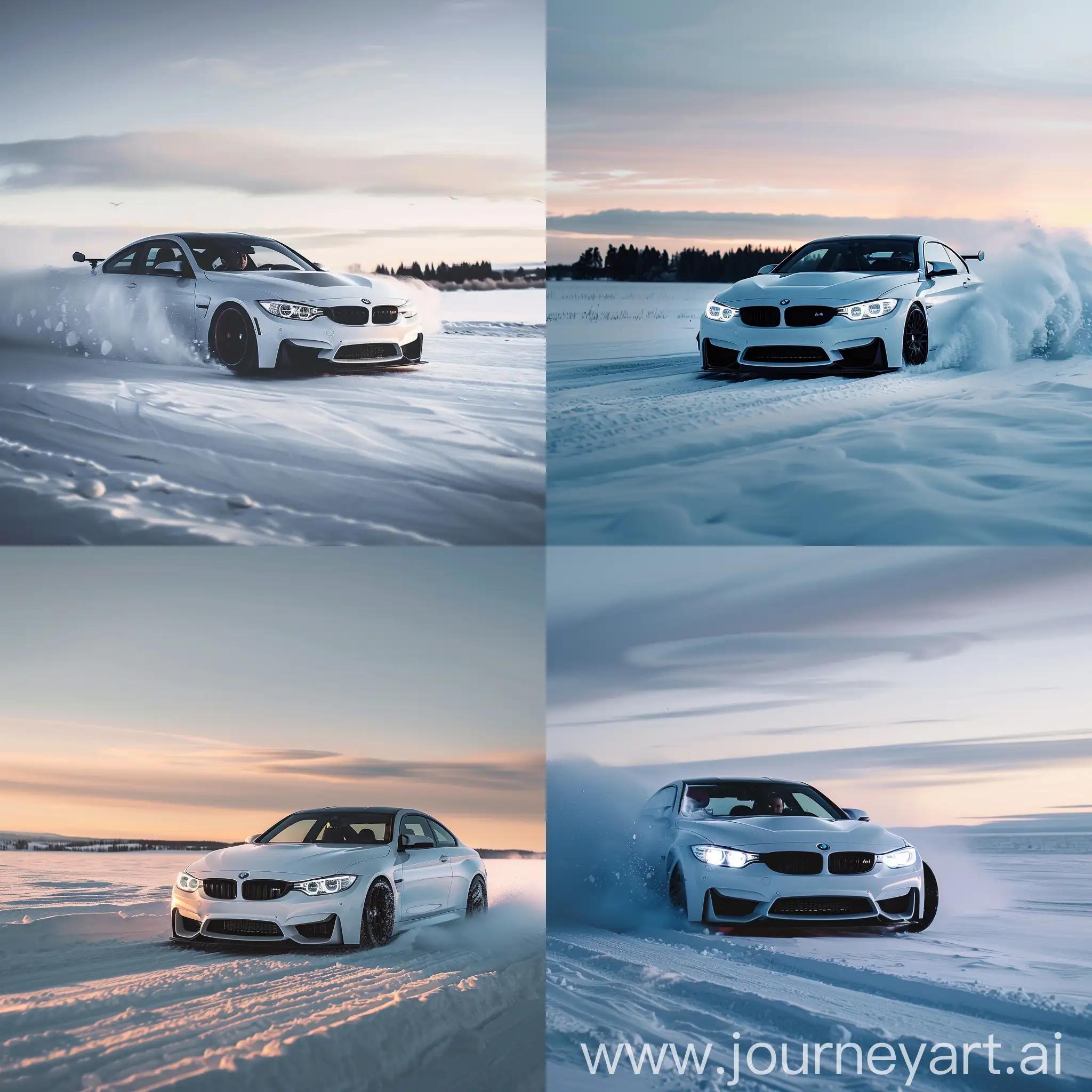 BMW-M4-2016-Drifting-on-Snow-HighQuality-Realistic-Wallpaper