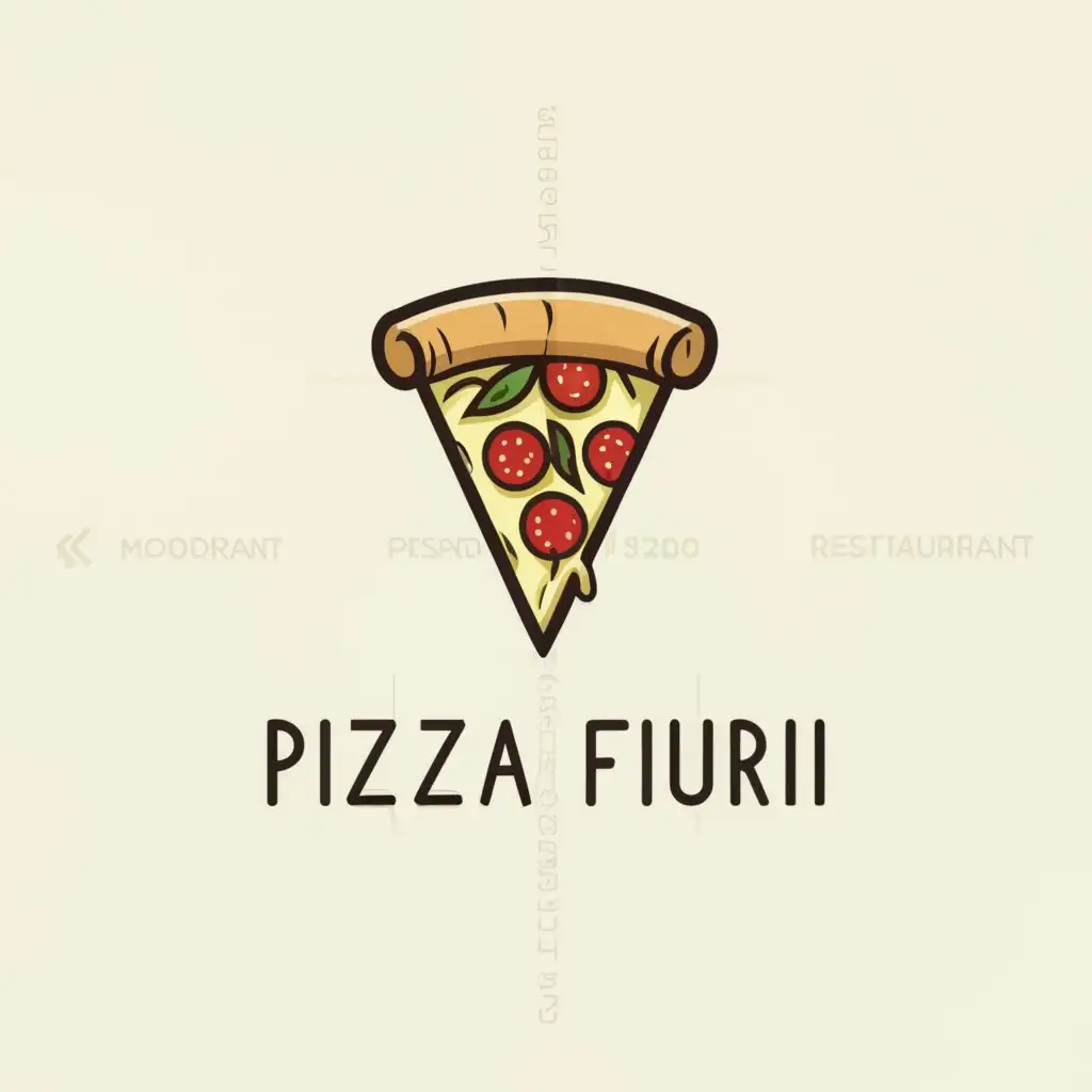 a logo design,with the text "Pizza fiuri", main symbol:Pizza,Minimalistic,be used in Restaurant industry,clear background