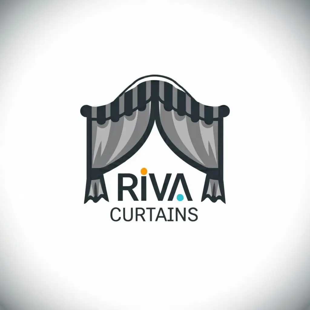 logo, Curtains Cloths Creative, with the text "Riva Curtains", typography, be used in Technology industry line above the curtains text with creative