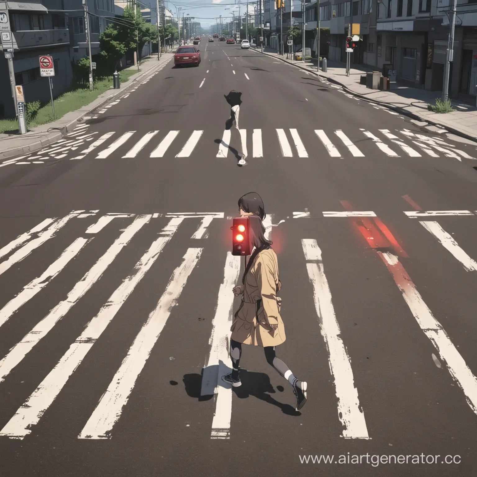 Anime-Characters-Crossing-Road-and-Running-Red-Light-on-Busy-Street