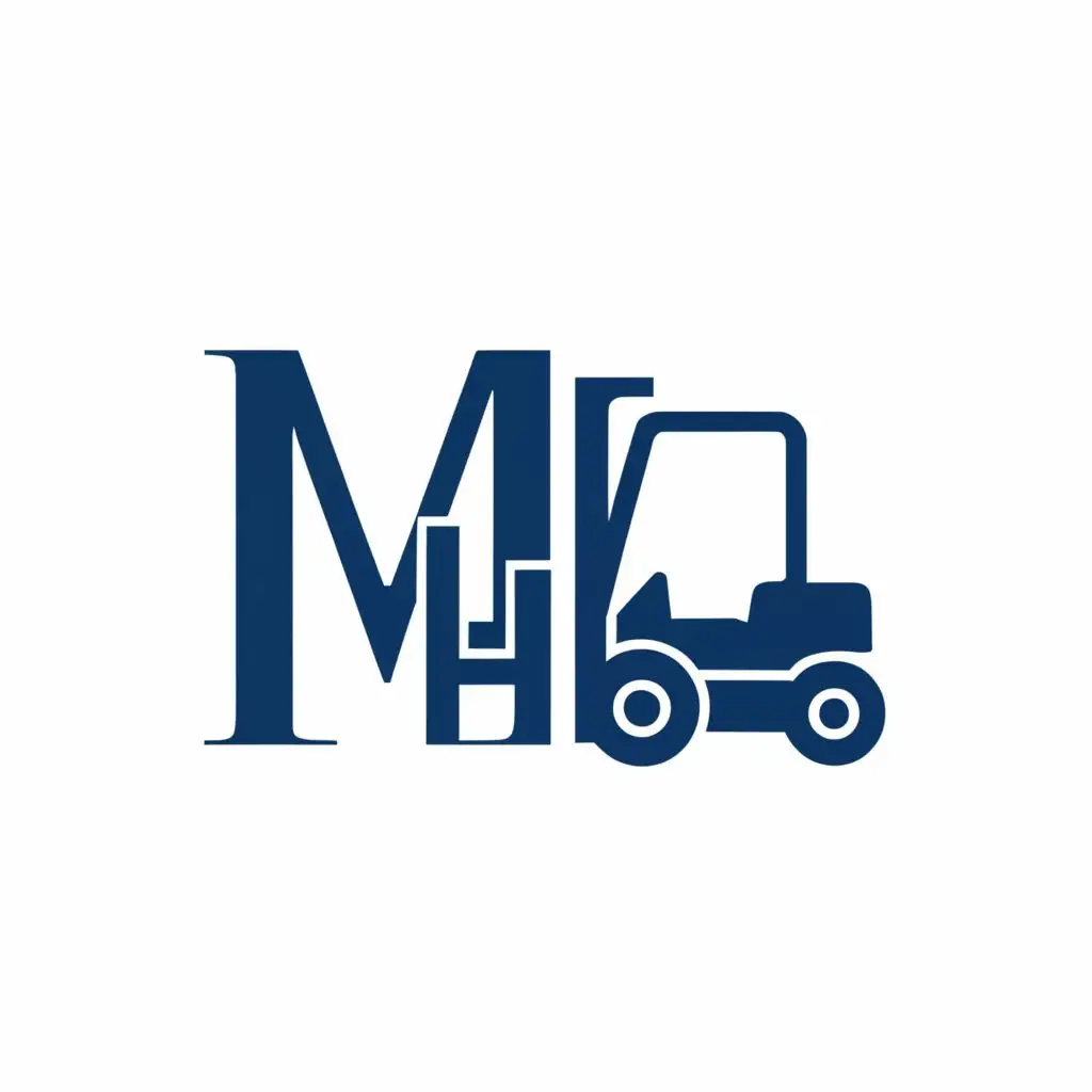 a logo design,with the text "M&C", main symbol:FORKLIFT,Moderate,clear background