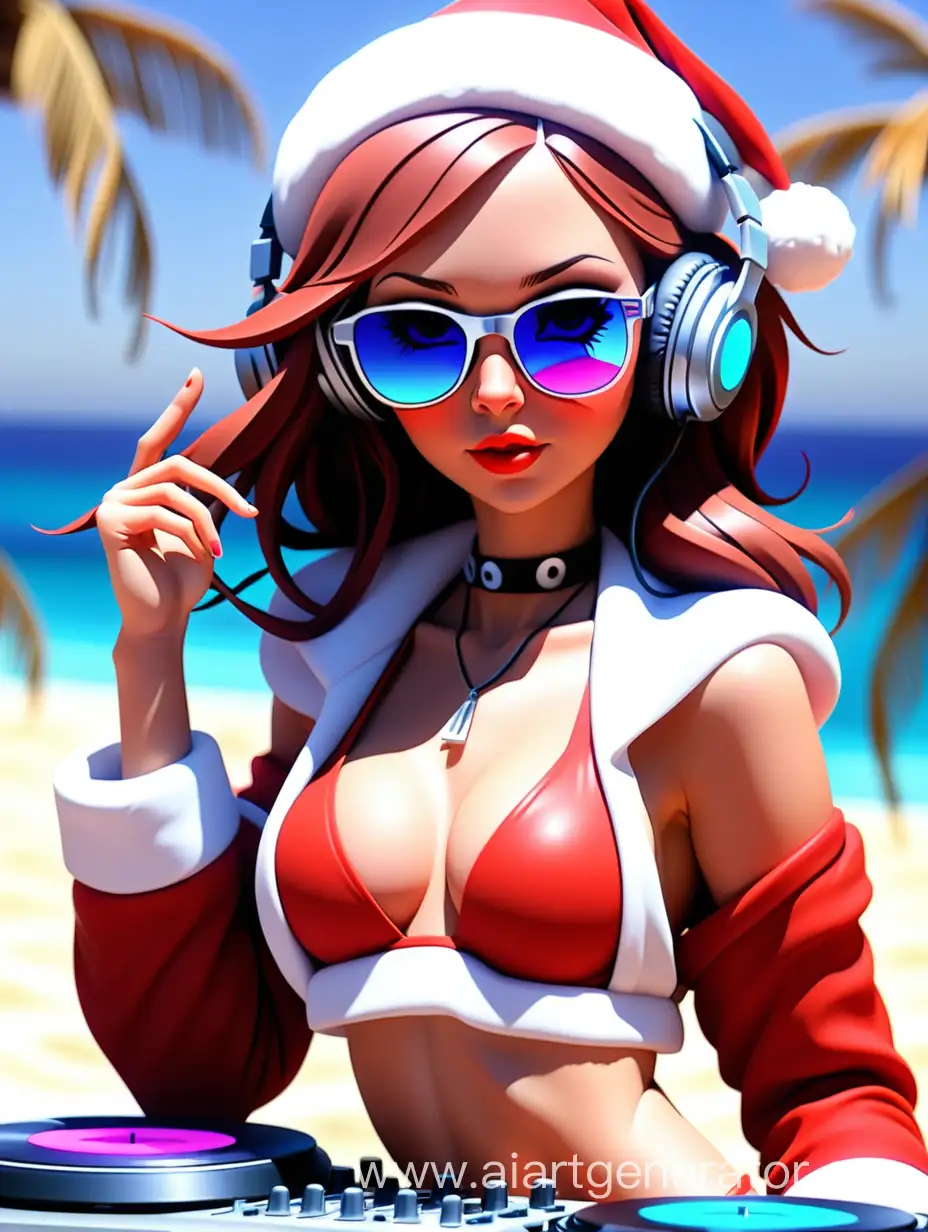 Santa-DJ-Girl-Beach-Party-Extravaganza