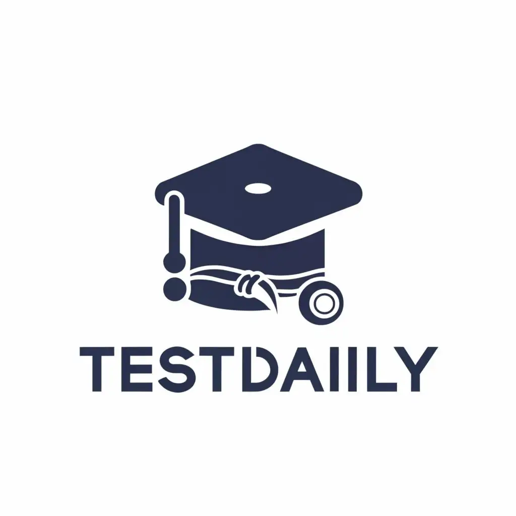 logo, Doctoral cap, with the text "testdaily", typography, be used in Education industry
