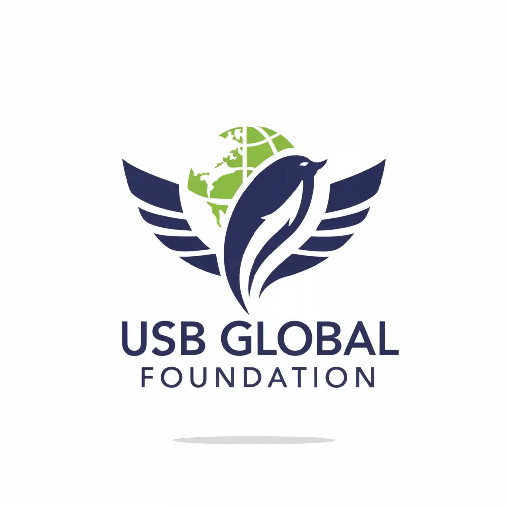 a logo design,with the text "USB GLOBAL FOUNDATION", main symbol:BIRD,Moderate,be used in Nonprofit industry,clear background