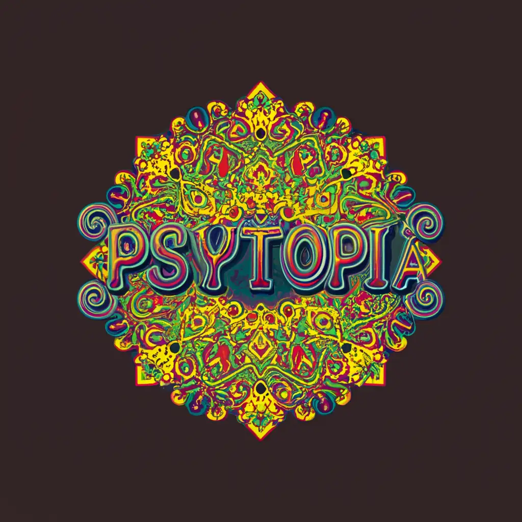a logo design, with the text 'Psytopia', main symbol: Psychedelic Mandala, Moderate, be used in Entertainment industry, clear background