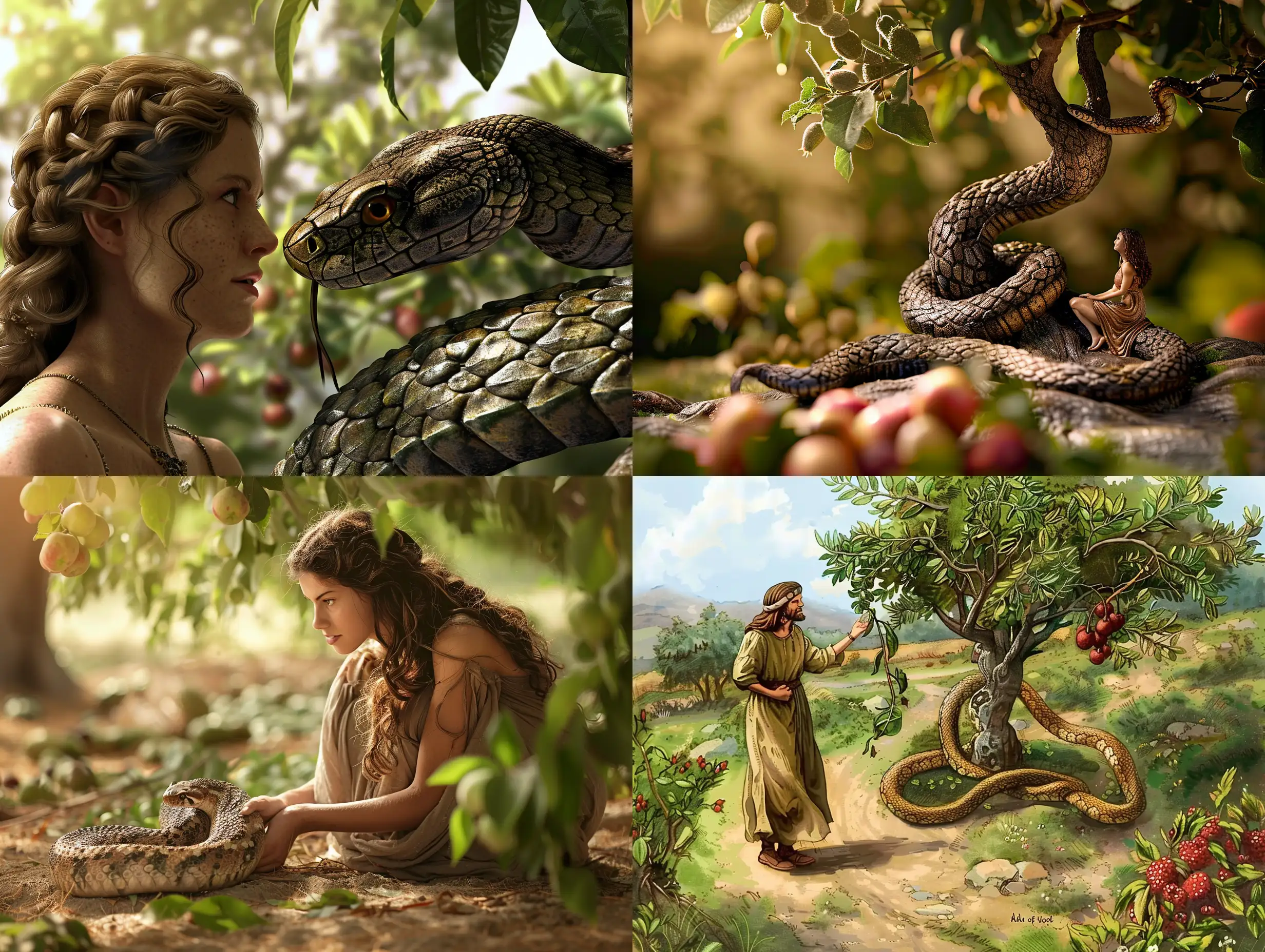 Biblical-Scene-Woman-Confronting-Serpent-in-Garden-of-Eden