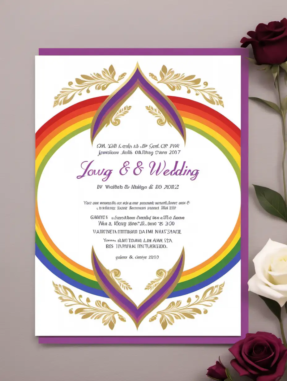 Inclusive Celebration LGBTQ Wedding Invitation with Vibrant Colors and Joyful Moments