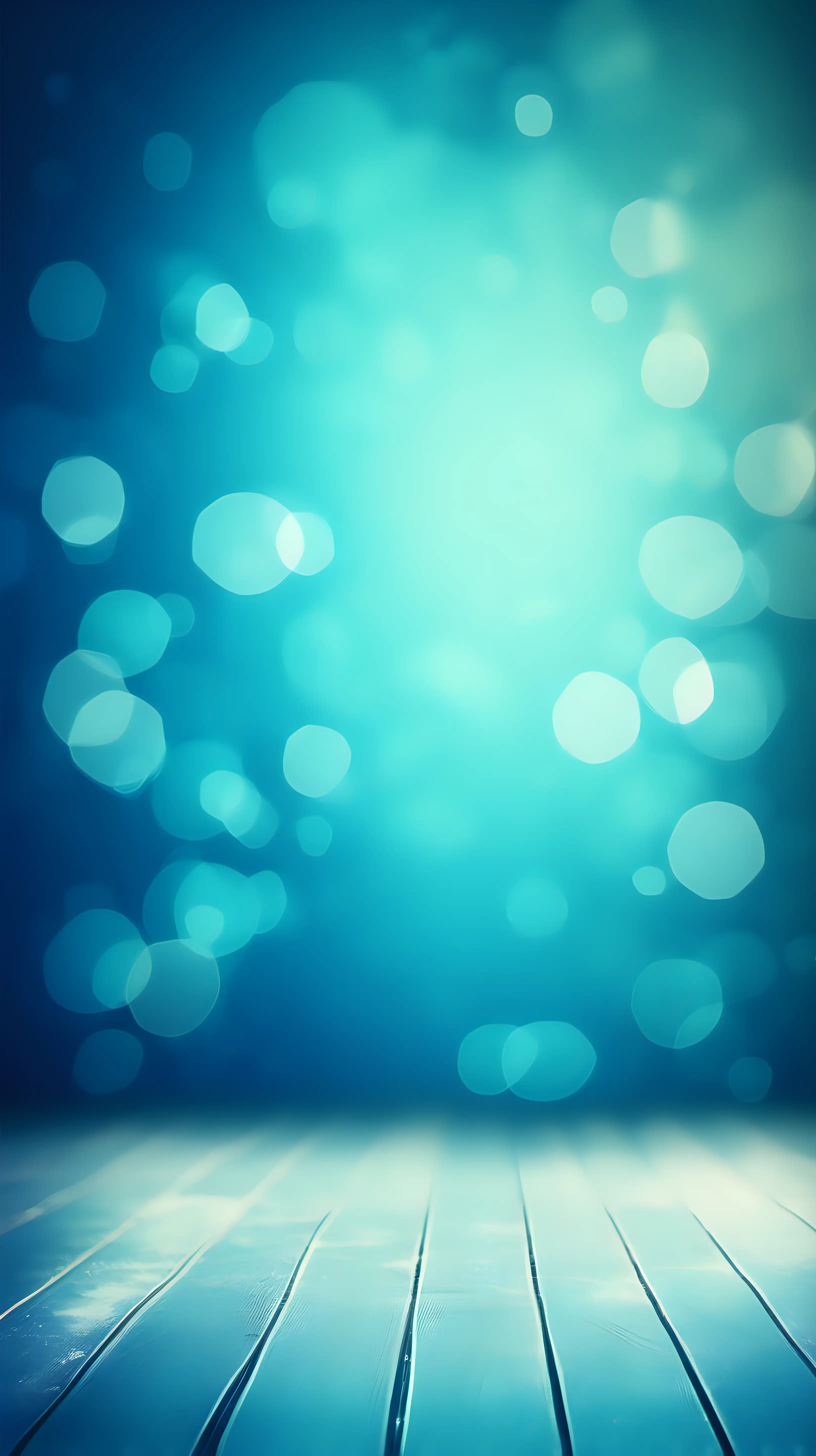 Blue and Powder blue mixed bokeh background with lower level floor