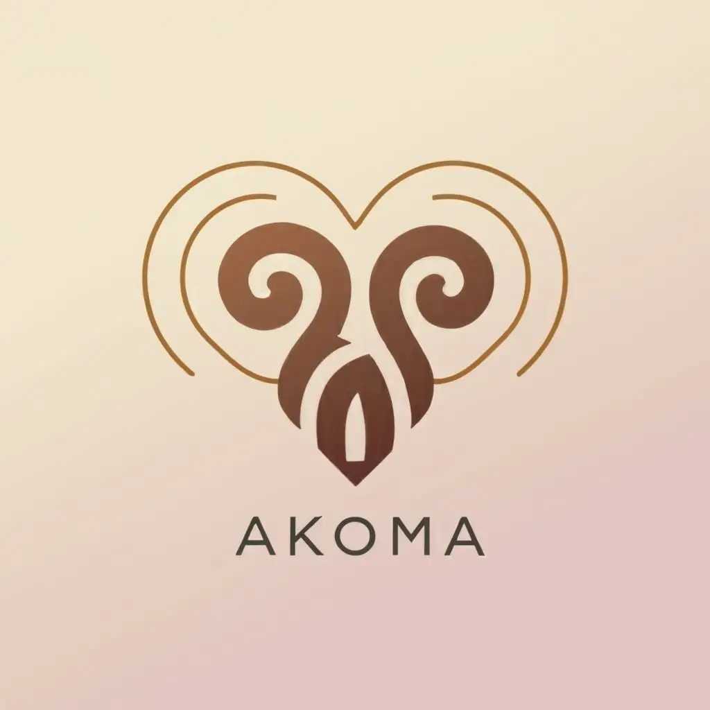 a logo design,with the text "Akoma", main symbol:heart of Africa,Moderate,clear background