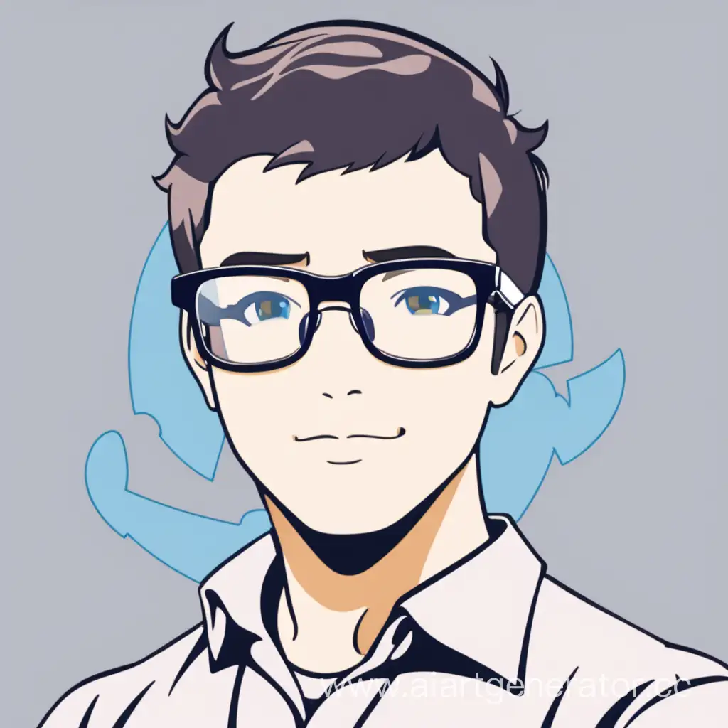 аватар для программиста в очках в аниме стиле