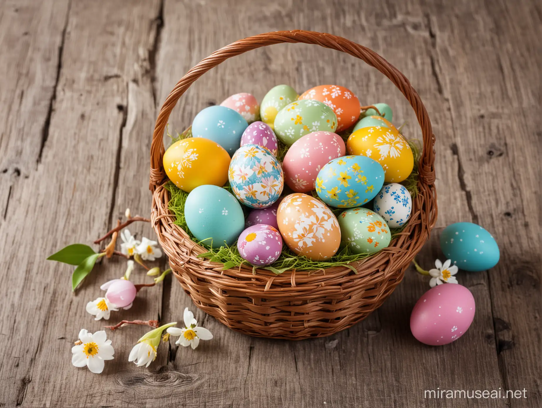 spring, Easter eggs in a basket