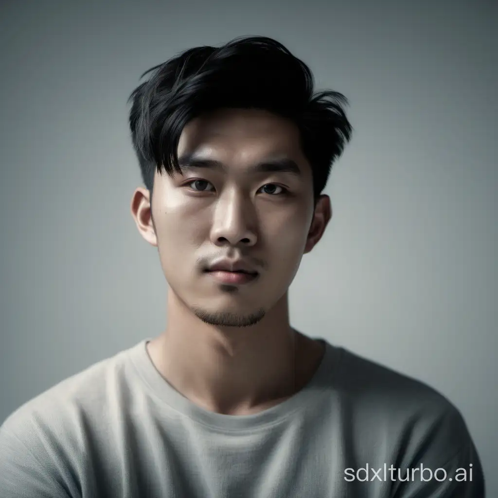 Hyperrealistic Portrait of a young Asian men ,handsome,8k,film grain