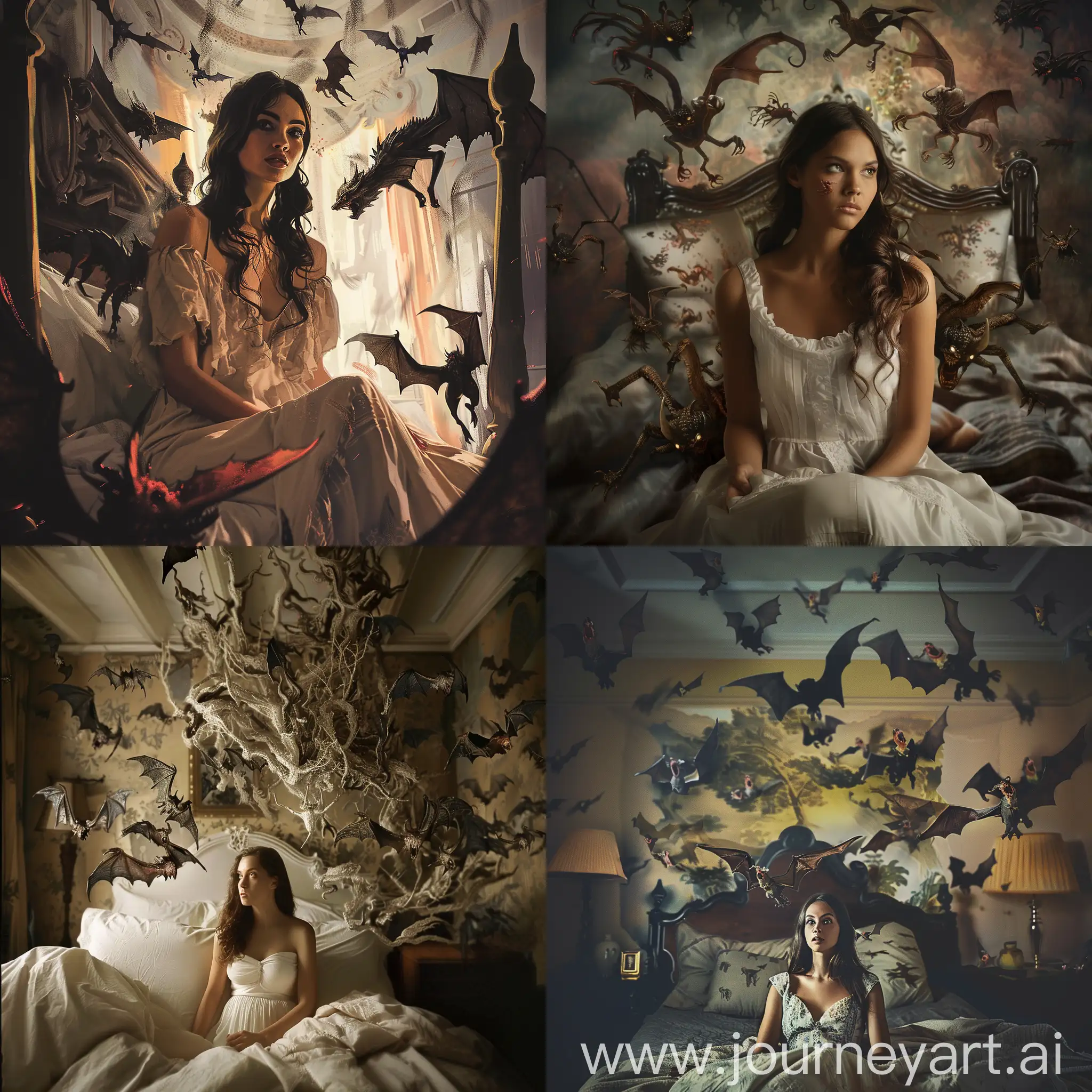 Mystical-Encounter-Beautiful-Woman-and-Flying-Demons-in-Bedroom