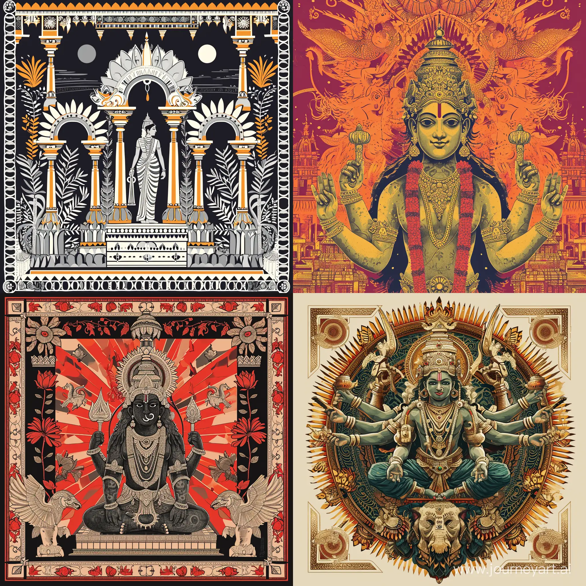 ancient Hindu glory and history, bold and creative intricate illustration