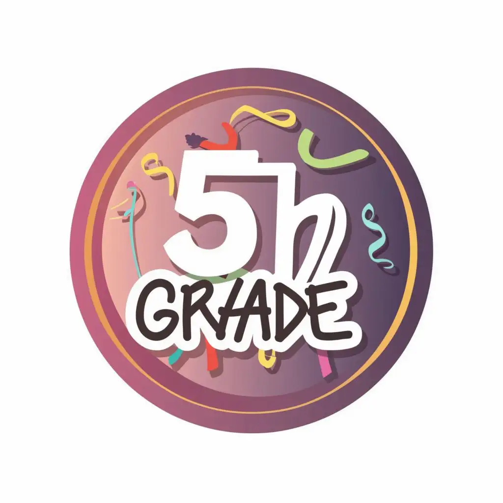 logo, 2cm by 4 cm rectangular button simple dance theme, with the text "5th Grade", typography, be used in Events industry