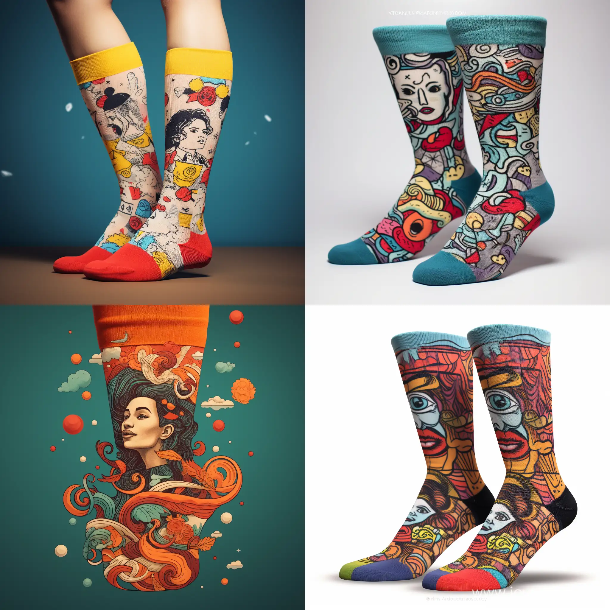 Colorful-11-Artistic-Socks-Dani-Unique-Digital-Art