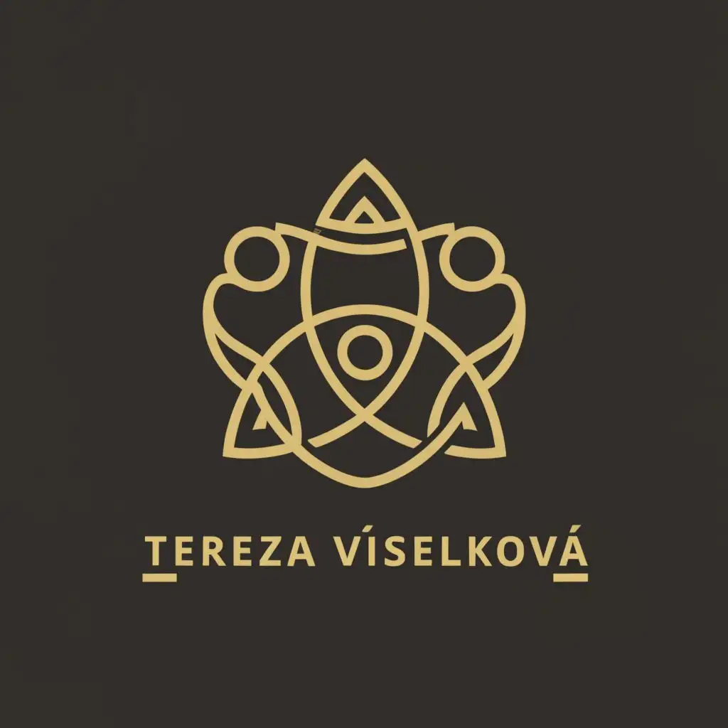 logo, Minimalistic geometry, creative path, triple goddess, with the text "Tereza Viselková", typography
