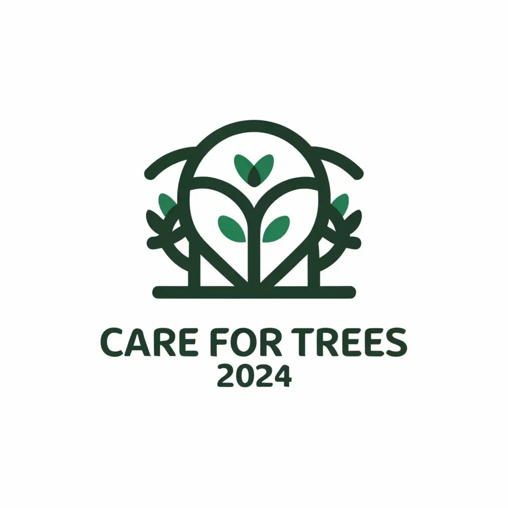 a logo design,with the text "Care for Trees 2024", main symbol:Tress,Moderate,be used in Education industry,clear background