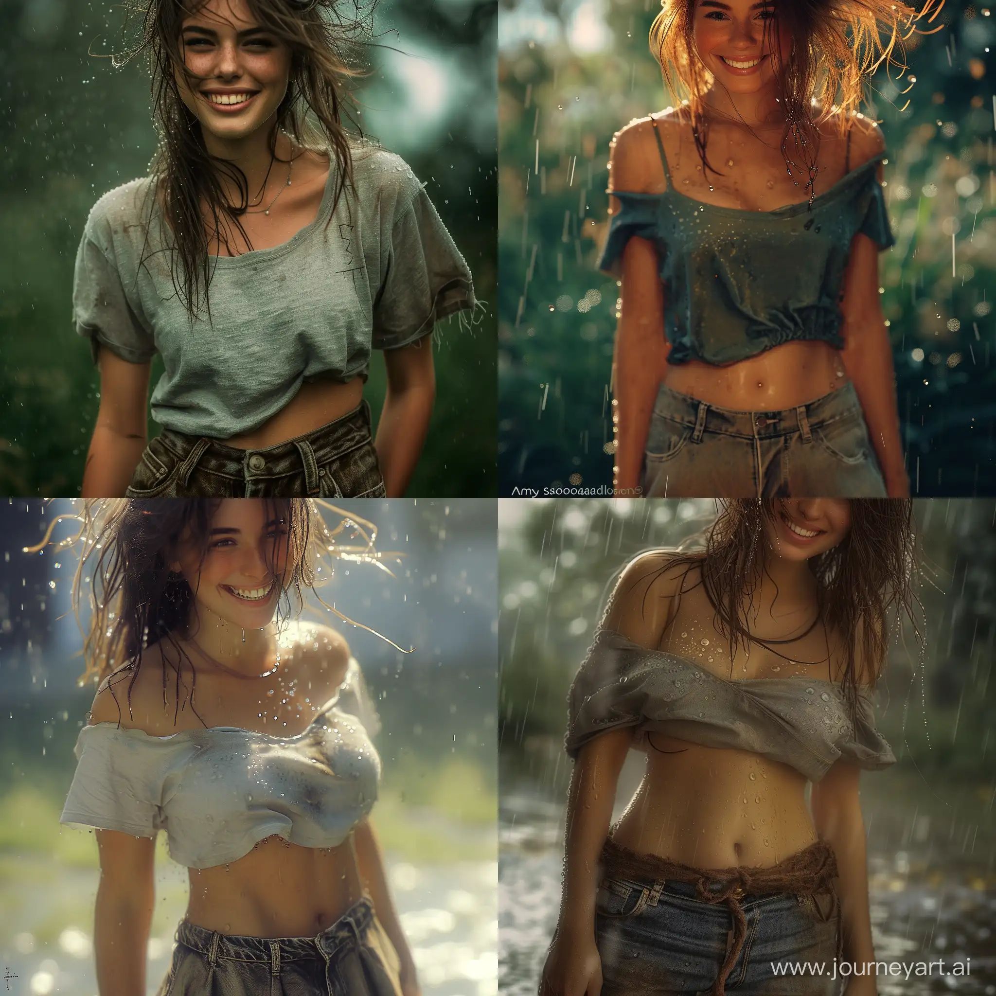 Rainy-TShirt-Contest-Smiling-Woman-with-Realistic-Detail
