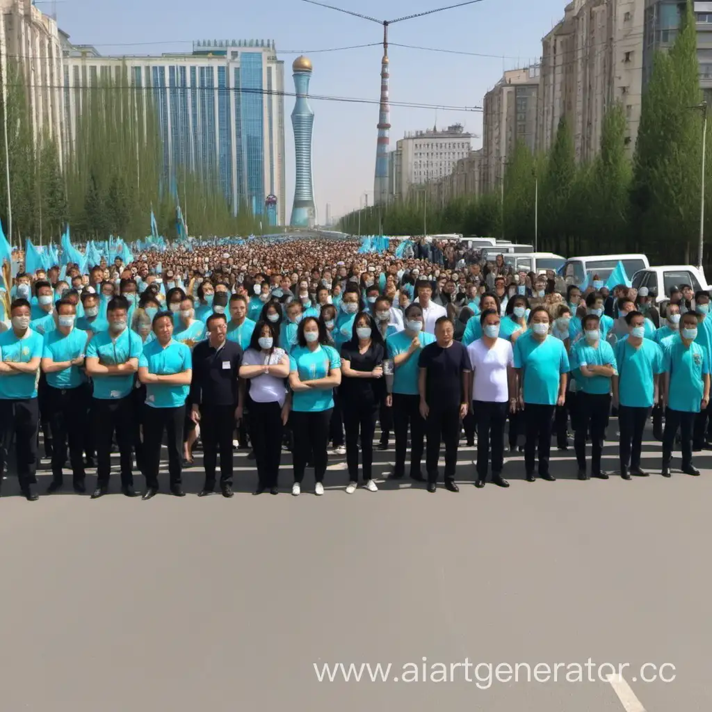 kazakh employees protest for vacation days