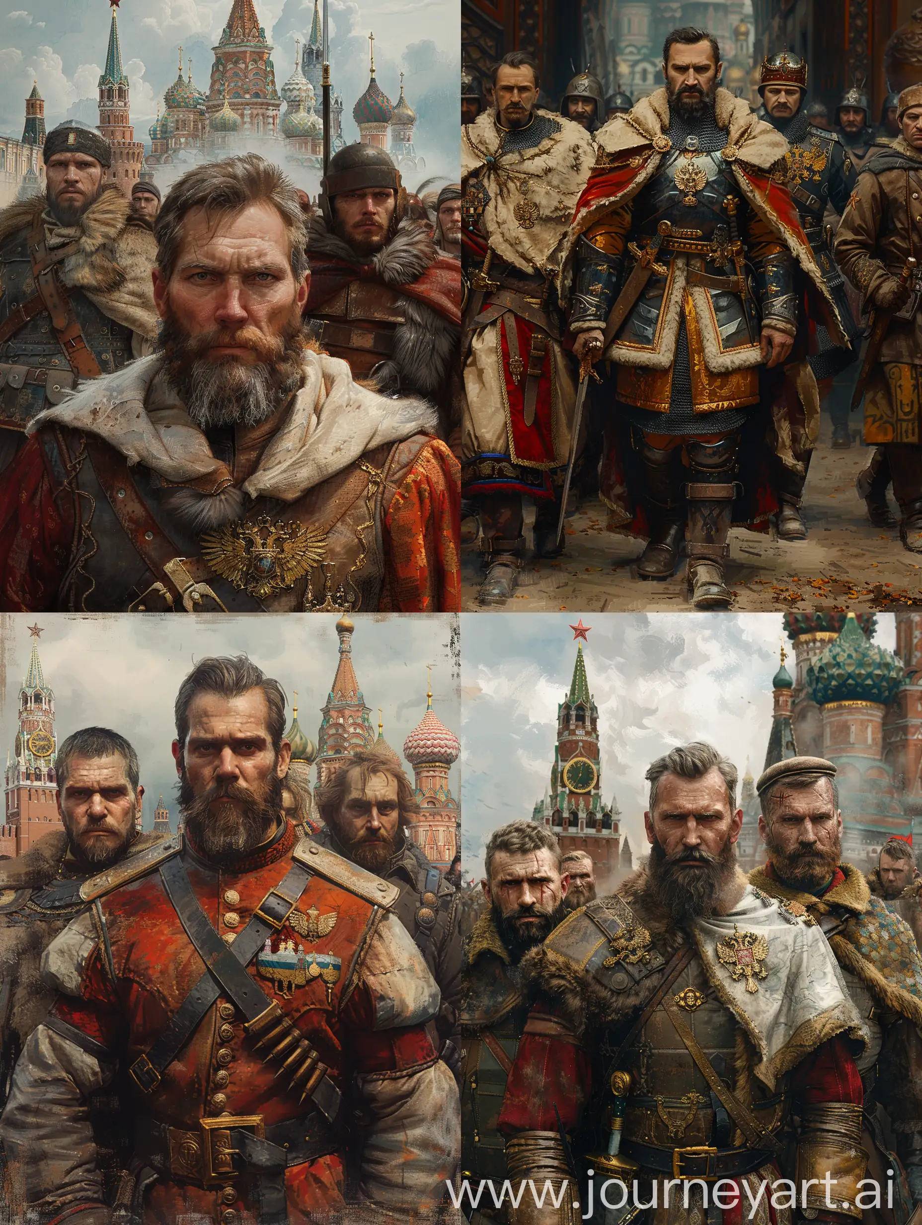 Russian-Empire-Warriors-Through-the-Ages-Colored-Pencil-Drawing-Featuring-Historical-Monuments-and-Characters