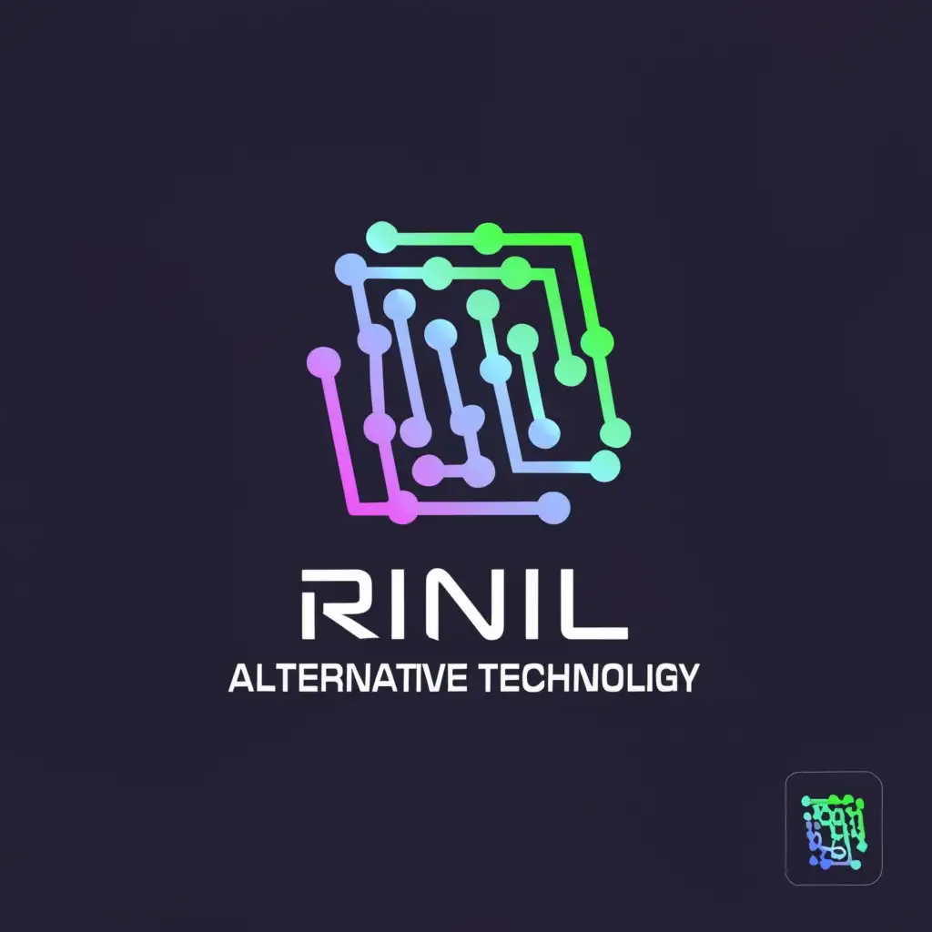 a logo design,with the text 'RINIL Alternative Technology', main symbol:Computer,complex,be used in Retail industry,clear background