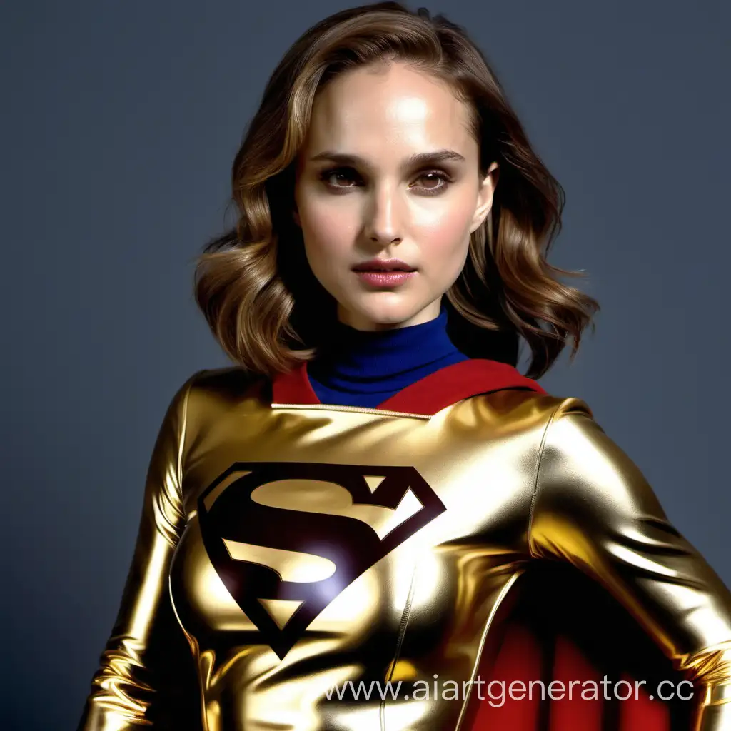 Natalie-Portman-in-Stunning-Gold-Latex-Supergirl-Costume