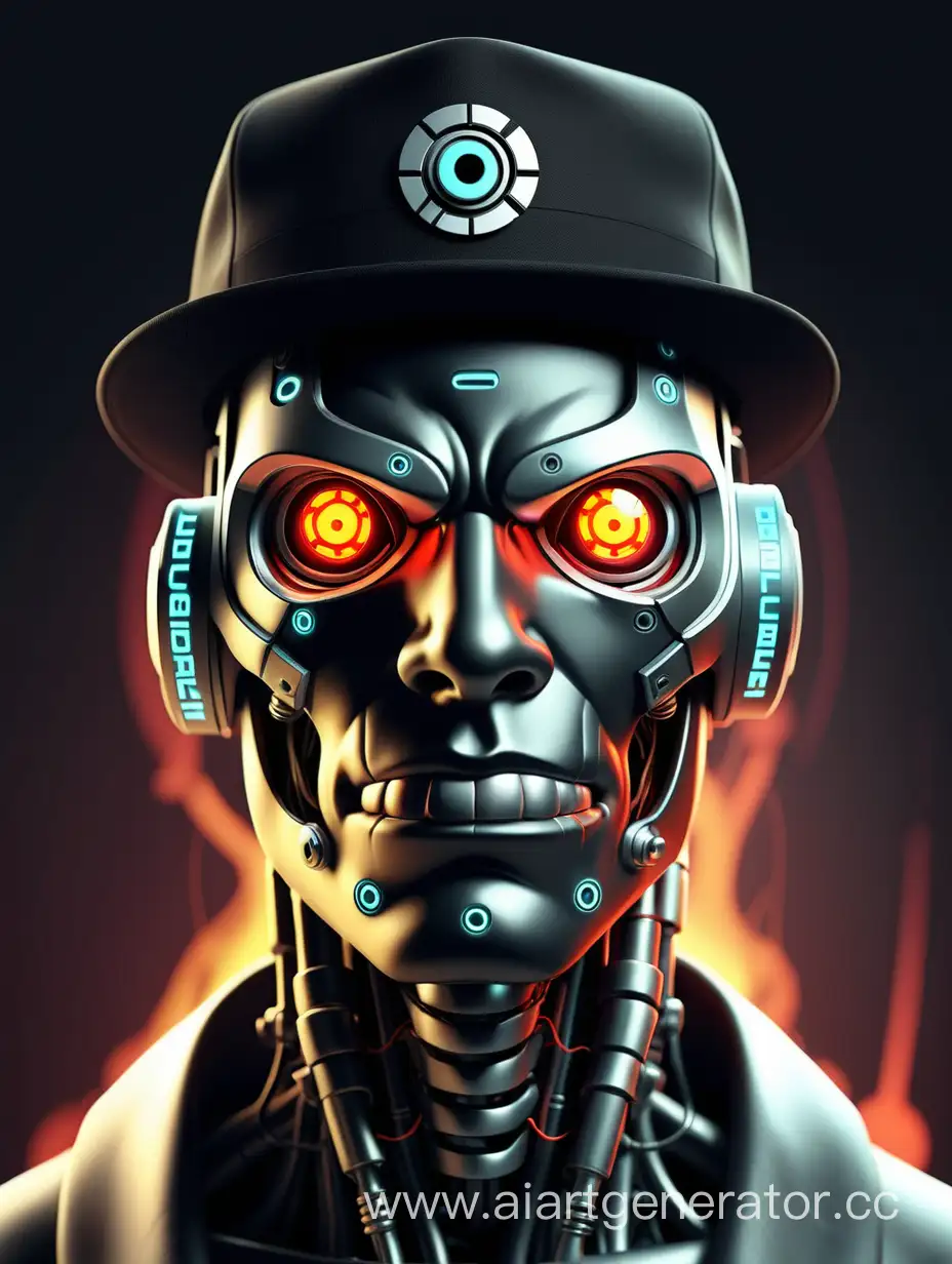 Create logo for cyborg black-hat, super intelligent hacker called/using nickname "Acid_Burn".